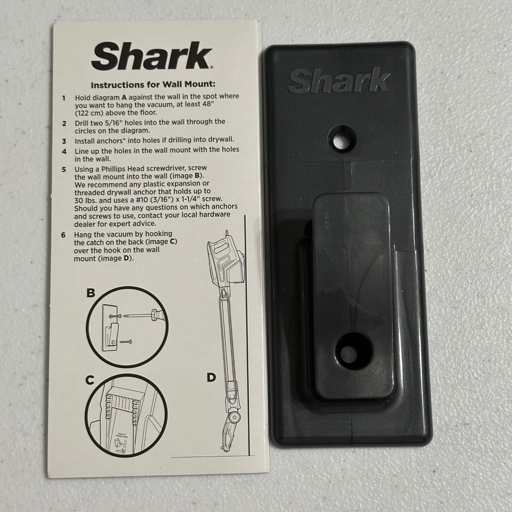 Shark Wall Mount Bracket Cordless Stick Vacuum Storage Plastic Black New OEM